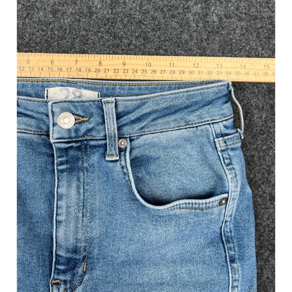 We The Free Free People Skinny Jeans Light Wash Raw Hem Blue Denim Womens 28 - Picture 5 of 9